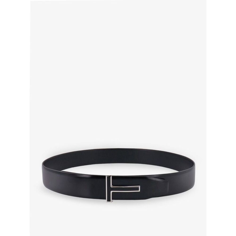 Tom Ford Men Leather Belt With Enameled Logo